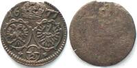 Haus Habsburg AUSTRIA. 1/2 Kreuzer 1677, Oppeln mint, LEOPOLD I silver XF -
