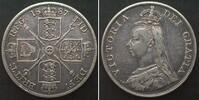 England 1887 GREAT BRITAIN. Double Florin 1887, VICTORIA, silver VF+ ss+ 585.62 元  ＋  100.41 元 运费