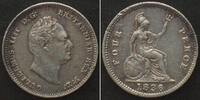 England GREAT BRITAIN 4 Pence (Groat) 1836 WILLIAM IV silver XF! # 98015 -