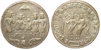 Indien INDIA ca.1920 RAMATANKA Rama & Sita TEMPLE TOKEN silvered brass 29mm -