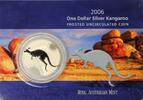 Australien 1 AUD Kangaroo 1 oz Silver 2006 in Coincard -