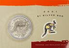 Australien 1 AUD Kangaroo 1 oz Silver 2001 in Coincard -