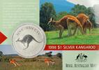 Australien 1 AUD Kangaroo 1 oz Silver 1998 in Coincard -