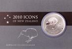 Neuseeland 1 NZD Kiwi 1 oz Silver 2010 in Coincard -