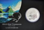 Neuseeland 1 NZD Kiwi 1 oz Silver 2014 in Coincard -