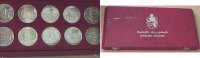Tunesien Proof Set mit zehn Gedenkmünzen zu 1 Dinar 1 Republik seit 1957. -