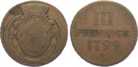 Sachsen-Albertinische Linie Cu 3 Pfennig Friedrich August III. 1763-1806. -