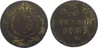 Sachsen-Albertinische Linie Cu 4 Pfennig Friedrich August I. 1806-1827. -