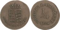 Sachsen-Meiningen Cu 1/4 Kreuzer Bernhard Erich Freund 1803-1866. -