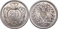 Austria 20 Heller Franz Josef I. Nickel 20 Heller Münze. Seltenes Jahr! -