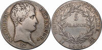 FRANCE 5 Francs Napoleon I. Silver 5 Francs Coin. Strasbourg mint. -