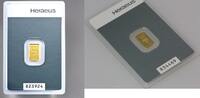 Deutschland Heraeus Goldbar 1 gram Blister Sealed with Serialnumber -