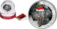 100 Shillings Somalia - 100 Shilling 2021 - Schneekugel - Der Weihnachtselefant, -