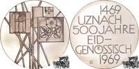 Schweiz Ag-Medaille 1969 - 500 Jahre Uznach EIDGENÖSSISCH, Schweiz -