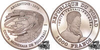 1000 Francs CFA 1000 Francs 2002 - Tschad - Fußball WM Argentinien 1978 -