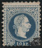 Österreich Österreich 1867 - Nr. 38 II A * 10 Kreuzer blau, dezentriert -