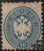 Österreich 1863 * - 10 Kreuzer - Doppeladler im Oval - hellblau -