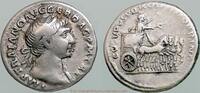 Roman Empire Denar Trajan commemorating his second Dacian triumph -