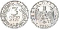 Weimarer Republik 3 Mark 1931 G Kursmünze -