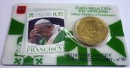 Vatikan, Vatikanstadt 50 Cent in Coincard mit Briefmarke - Papst Franziskus -