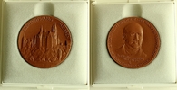 Medaille Albrechtsburg Meissen in Originalschachtel, Böttcher Steinzeug -