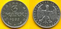 Weimarer Republik 3 Mark min. Fehler -