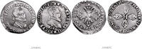 France Demi Franc Henry IV Lot of 2 coins - Henri IV - Demi Franc - 1595 K Bordeaux - 1604 D Lyon -
