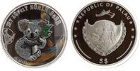 Palau 5 Dollar - Silber My Loveley Koala Bear mit gesticktem Stoff-Koala -