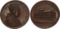 Kirchenstaat / Vatikan Bronzemedaille - Pius VI, 1775-1799. Auf den Bau der Kaserne zu Civitaveccia. Sehr Selten! RR -