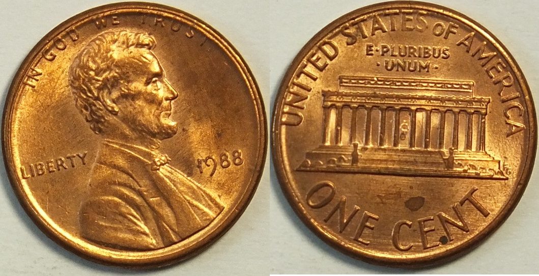 1 cent 1988 usa ef