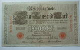 Kaiserreich 1000 Mark Rosenberg Nr. 45 b,rotes Siegel, Serie L, Unterdruck: S, KN: 7 stellig -