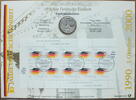 BRD 10 € und 10 x 1 € Kleinbogen 2000 10 Jahre Deutsche Einheit st FDC 184.08 元 含税 ＋  133.79 元 运费