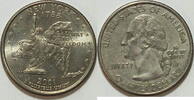 USA 25 Cent 2001 P New York vz 8.34 元 含税 ＋  133.38 元 运费