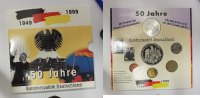 BRD 1, 5, 10, 50 Pf, 10 DM & Med. 50 Jahre Deutschland -