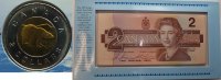 Kanada 2 $ Münze und 2 $ Banknote -