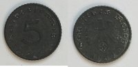 Deutsches Reich 5 Rpf 1941 A vz 12.55 元 含税 ＋  133.79 元 运费