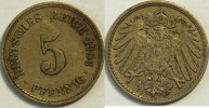 Kaiserreich 5 Reichspfennig 1906 F s 8.37 元 含税 ＋  133.79 元 运费