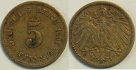 Kaiserreich 5 Reichspfennig 1907 F s 8.37 元 含税 ＋  133.79 元 运费