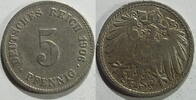 Kaiserreich 5 Pfennig 1906 J ss 8.37 元 含税 ＋  133.79 元 运费