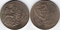 Cyprus 1974 Cyprus silver Hercules commemorative 500 mils (CP27) -