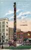USA Seattle totem pole vintage, stamped postcard -