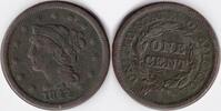 USA 1844 copper Large US Cent (L44) -