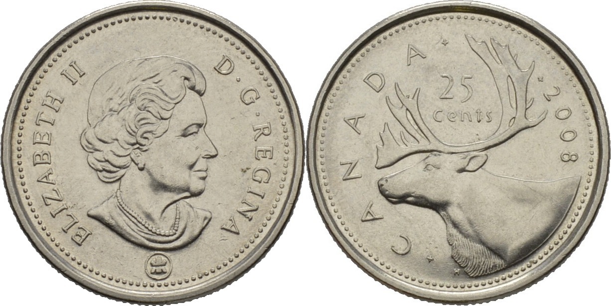 25 cents 2008 canada pfr.