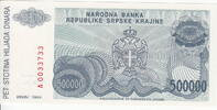 Croatia 500.000 Dinar P.R32a -