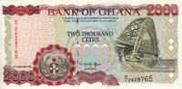 Ghana 2.000 Cedis 1995 P.30 unz 166.83 元 含税 ＋  200.19 元 运费