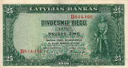 Latvian 25 Latu 1938 P.21 XF+ 1,213.24 元 含税 ＋  200.81 元 运费
