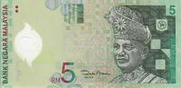 Malaysia 5 Ringgit(plastic) P.47 -