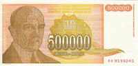 Yugoslavia 500.000 Dinara P.143 -
