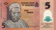 Nigeria 5 Naira(plastic) P.38 -