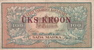 Estonian 1 Kroon on 100 Marka P.61a -